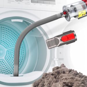 Dryer Vent Cleaner Kit, Dryer Lint Vacuum Attachment, Lint Remover Compatible with Dyson V7 V8 V10 V11 V12 V15 etc. Cordless Vacuum Cleaner, Grey