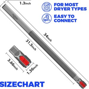 Dryer Vent Cleaner Kit, Dryer Lint Vacuum Attachment, Lint Remover Compatible with Dyson V7 V8 V10 V11 V12 V15 etc. Cordless Vacuum Cleaner, Grey - Image 6