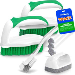 7 Pack Deep Cleaning Brush Set, Scrub Brush, Grout Brush, Pool Brush, Scrub Pads with Scraper Tip Scouring Pads, for Pool Walls, Bathroom, Floor, Tub, Shower and Kitchen Surface