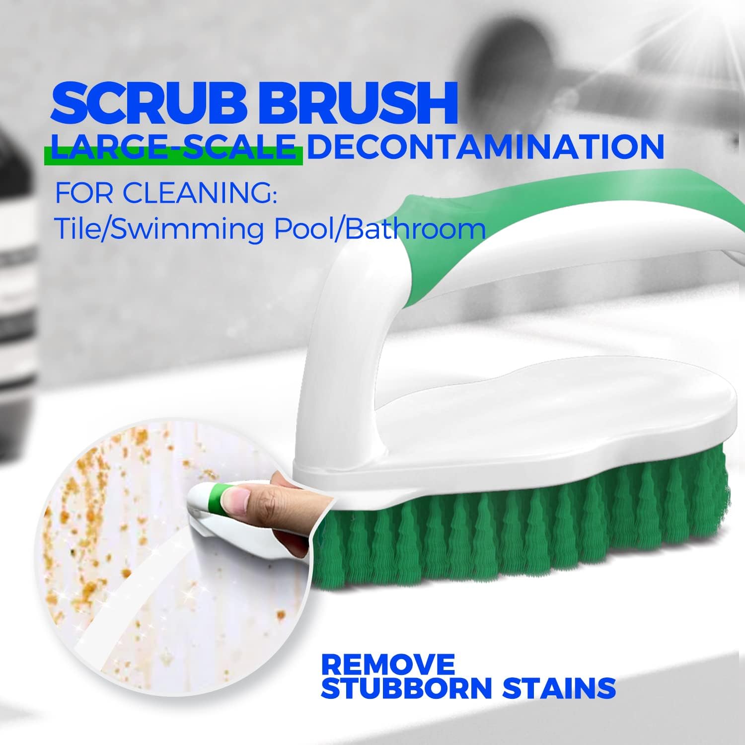 7 Pack Deep Cleaning Brush Set, Scrub Brush, Grout Brush, Pool Brush, Scrub Pads with Scraper Tip Scouring Pads, for Pool Walls, Bathroom, Floor, Tub, Shower and Kitchen Surface - Image 4