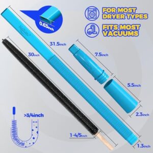 2 Pieces Dryer Vent Cleaner Kit, Dryer Lint Vacuum Attachment and Flexible Dryer Lint Brush, Vacuum Hose Attachment, Blue - Image 6