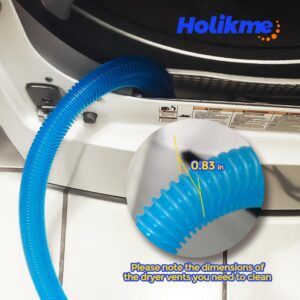 2 Pieces Dryer Vent Cleaner Kit, Dryer Lint Vacuum Attachment and Flexible Dryer Lint Brush, Vacuum Hose Attachment, Blue - Image 5