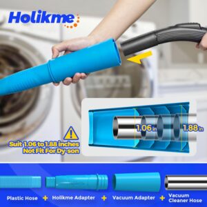 2 Pieces Dryer Vent Cleaner Kit, Dryer Lint Vacuum Attachment and Flexible Dryer Lint Brush, Vacuum Hose Attachment, Blue - Image 2