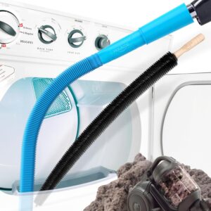 2 Pieces Dryer Vent Cleaner Kit, Dryer Lint Vacuum Attachment and Flexible Dryer Lint Brush, Vacuum Hose Attachment, Blue