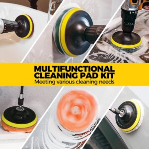 23Pack Drill Brush Attachments Set, Scrub Pads & Sponge, Buffing Pads, Power Scrubber Brush with Extend Long Attachment, Car Polishing Pad Kit,Cleaning Supplies，Shower Scrub,Scratch Brushes - Image 5