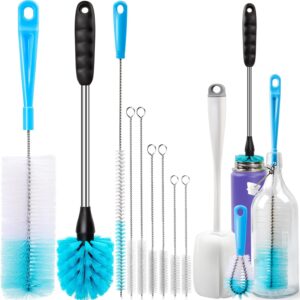 Bottle Brush Tube Cleaning Set, Long Handle Bottle Cleaner for Washing Narrow Neck Beer Bottles Wine Decanter Narrow Cup Pipes Sinks Cup Cover, White