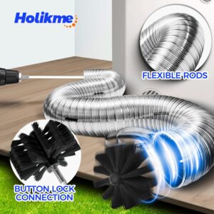 35 Feet Dryer Vent Cleaning Brush, Lint Remover, Synthetic Brush Head, Use with or Without a Power Drill - Image 2