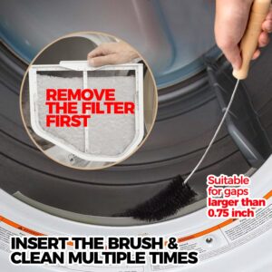 2 Pack Dryer Vent Cleaner Kit Clothes Dryer Lint Brush Vent Trap Cleaner Home Essentials Long Flexible Vacuum Brush - Image 2