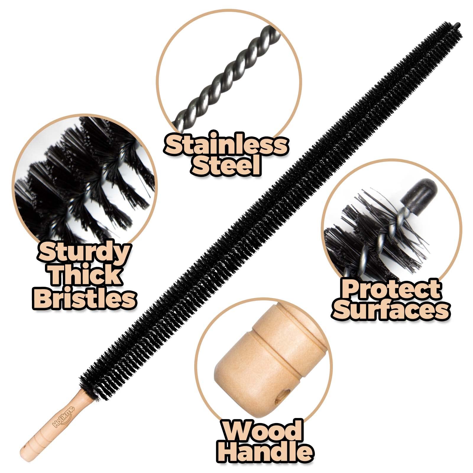 Dryer Vent Cleaner Kit 2 Pack Dryer Lint Brush Vent Trap Cleaner Long Flexible Refrigerator Coil Brush 27 Inch - Image 2