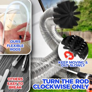 Dryer Vent Cleaner Kit Dryer Cleaning Tool Include Dryer Vent Brush, Omnidirectional Blue Dryer Lint Vacuum Attachment Dryer Lint Trap Brush, Vacuum & Dryer Adapters - Image 2