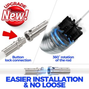 32 Feet Dryer Vent Cleaner Kit, Upgrade Flexible Lint Brush with Drill Attachment, Extends Up to 32 Feet for Easy Cleaning,Use with or Without a Power Drill - Image 2