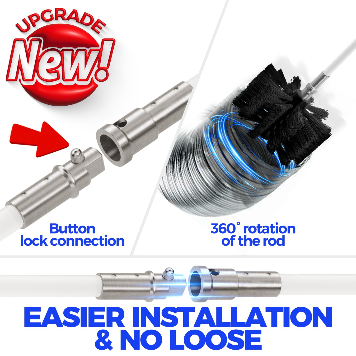 32 Feet Dryer Vent Cleaner Kit, Upgrade Flexible Lint Brush with Drill Attachment, Extends Up to 32 Feet for Easy Cleaning,Use with or Without a Power Drill - Image 2