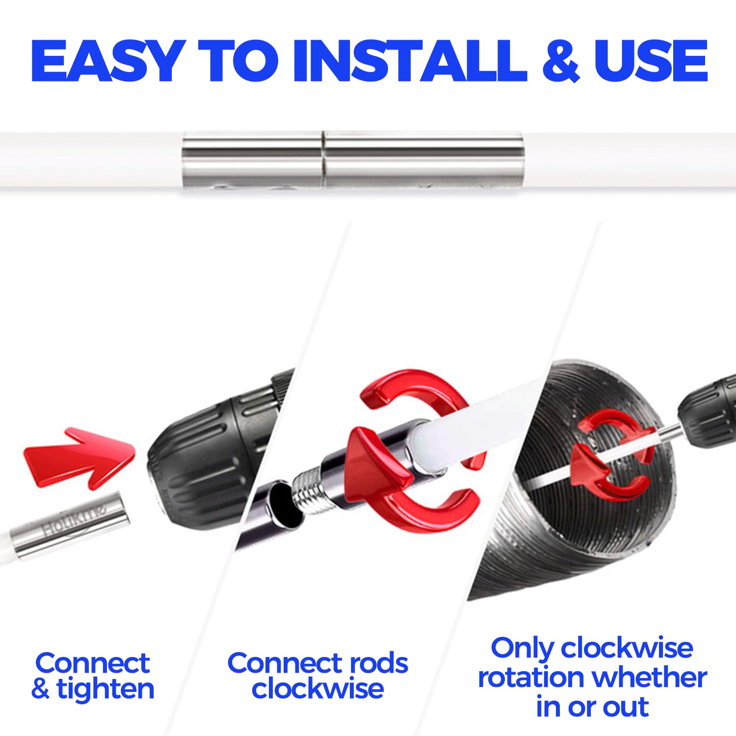 40 Feet Dryer Vent Cleaner Kit Flexible Lint Brush with Drill Attachment, Extends Up to 40 Feet for Easy Cleaning, Synthetic Brush Head, Use with or Without a Power Drill - Image 3