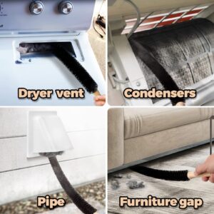 Dryer Vent Cleaner Kit 2 Pack Dryer Lint Brush Vent Trap Cleaner Long Flexible Refrigerator Coil Brush 27 Inch - Image 3