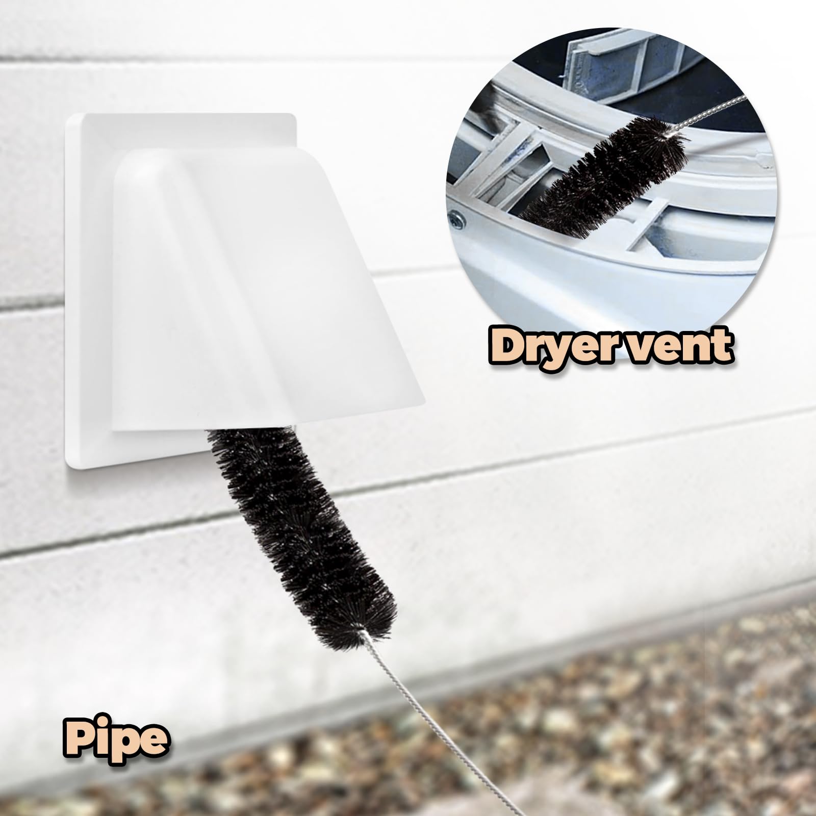 2 Pack Dryer Vent Cleaner Kit Clothes Dryer Lint Brush Vent Trap Cleaner Home Essentials Long Flexible Vacuum Brush - Image 3