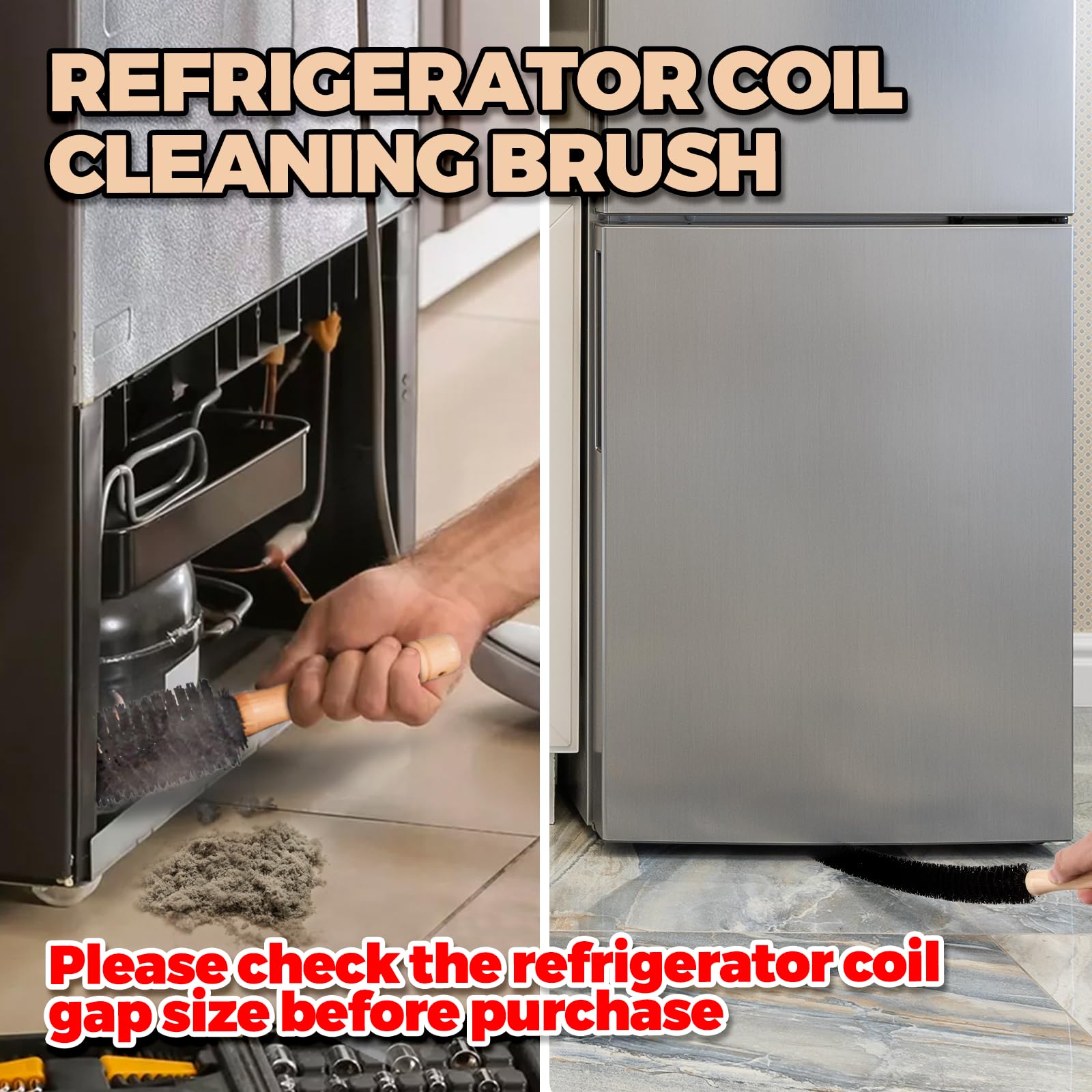 Dryer Vent Cleaner Kit 2 Pack Dryer Lint Brush Vent Trap Cleaner Long Flexible Refrigerator Coil Brush 27 Inch - Image 5
