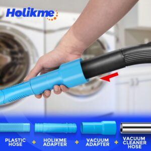 2 Pieces Dryer Vent Cleaner Kit Vacuum Hose Attachment Clothes Dryer Lint Vent Trap Cleaner Brush & Refrigerator Coil Brush Lint Remover, Blue - Image 4