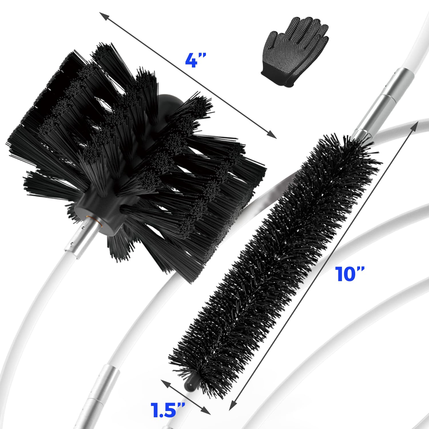 40 Feet Dryer Vent Cleaner Kit Flexible Lint Brush with Drill Attachment, Extends Up to 40 Feet for Easy Cleaning, Synthetic Brush Head, Use with or Without a Power Drill - Image 5
