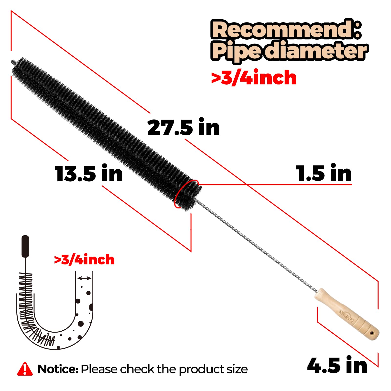 Clothes Dryer Lint Vent Trap Cleaner Brush, Flexible lint Remover, Long Coil Brush for Refrigerator - Image 5