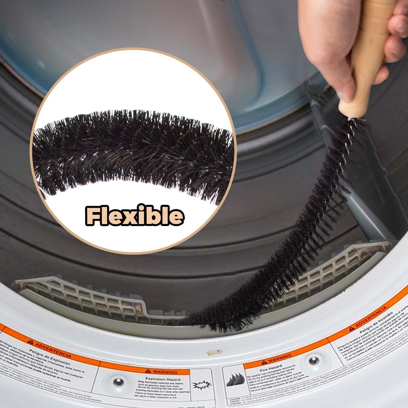 Dryer Vent Cleaner Kit 2 Pack Dryer Lint Brush Vent Trap Cleaner Long Flexible Refrigerator Coil Brush 27 Inch - Image 6