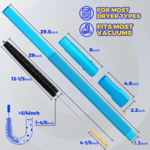 2 Pieces Dryer Vent Cleaner Kit Vacuum Hose Attachment Clothes Dryer Lint Vent Trap Cleaner Brush & Refrigerator Coil Brush Lint Remover, Blue - Image 6
