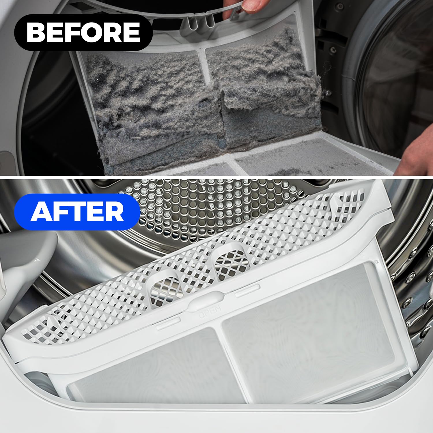 2 Pieces Dryer Vent Cleaner Kit Vacuum Hose Attachment Clothes Dryer Lint Vent Trap Cleaner Brush & Refrigerator Coil Brush Lint Remover, Blue - Image 7